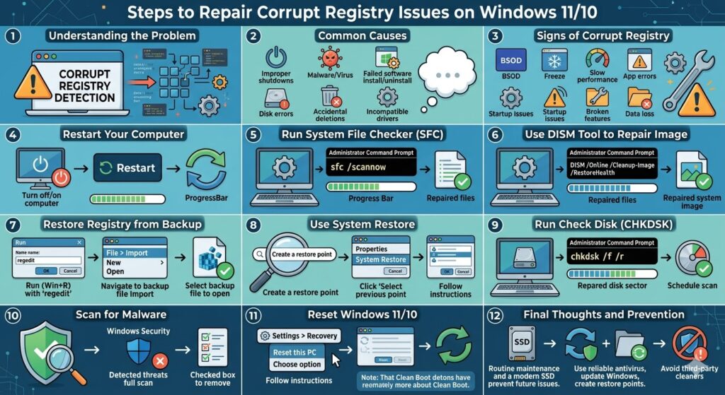 Steps to Repair Corrupt Registry Issues on Windows 11/10