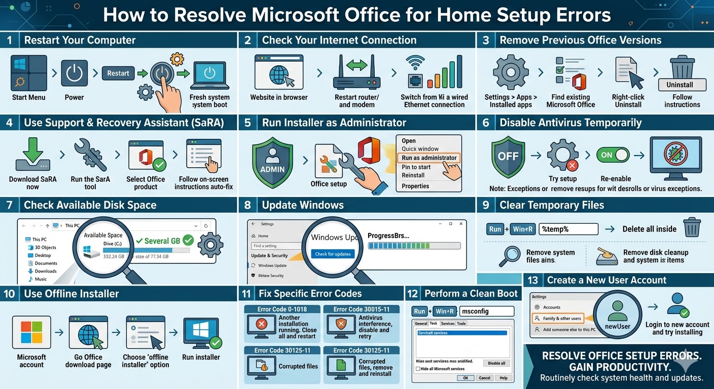 Resolve Microsoft Office for Home Setup Errors - 2026 5 Resolve Microsoft Office2