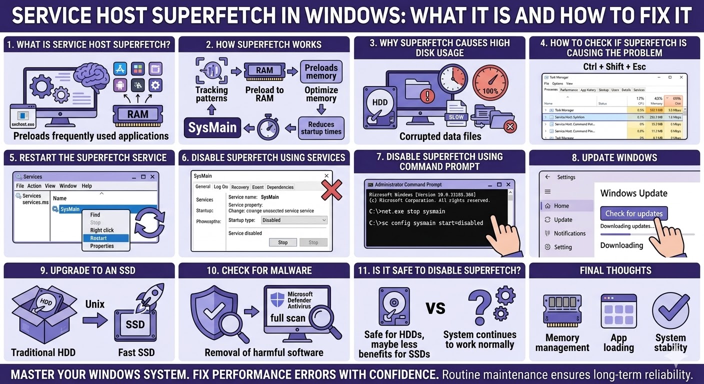 What Is Service Host SuperFetch in Windows and How Can You Fix It? - 2026 4 Service Host SuperFetch