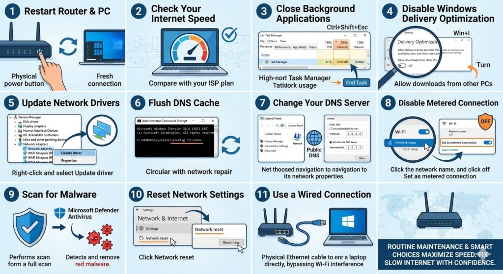 How to Fix Slow Internet Speed on Windows 10