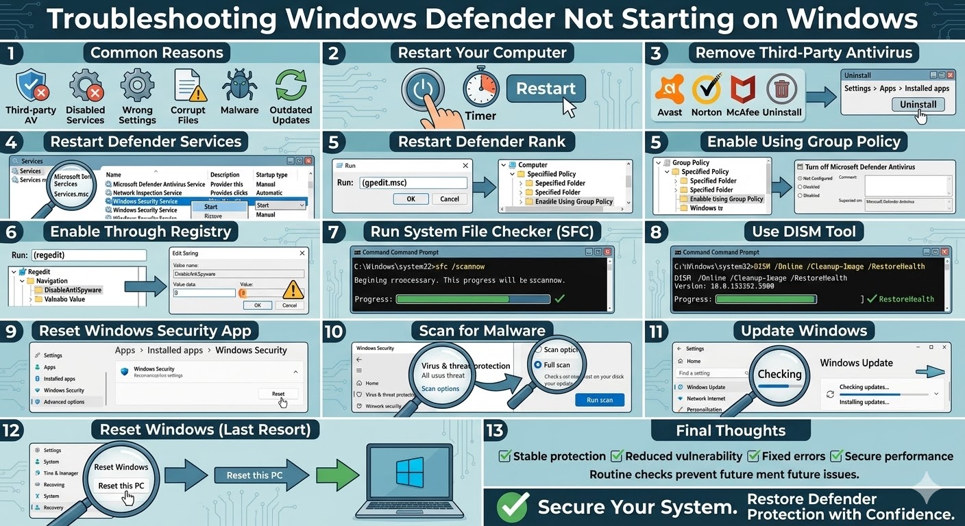 Troubleshooting Windows Defender Not Starting on Windows - 2026 4 Windows Defender Not Starting