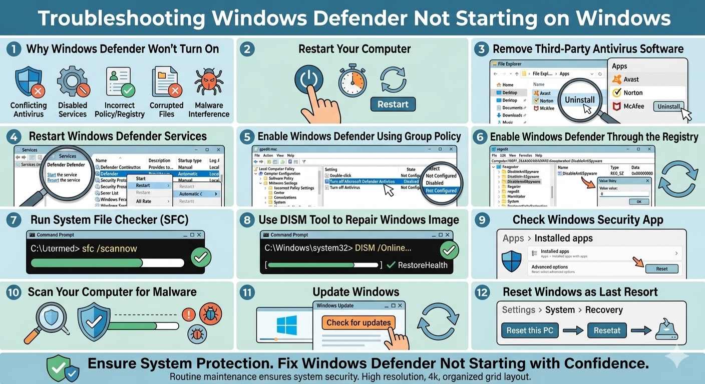 Troubleshooting Windows Defender Not Starting on Windows - 2026 5 Windows Defender Not Starting2