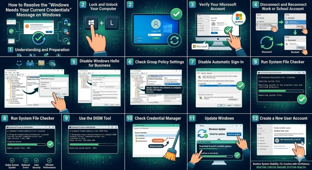 How to Resolve the “Windows Needs Your Current Credentials” Message on Windows – 2026