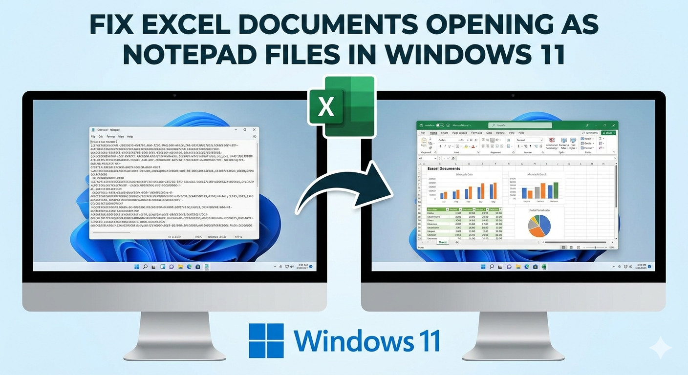 Fix Excel Documents Opening as Notepad Files in Windows 11 7 Fix Excel Documents Opening