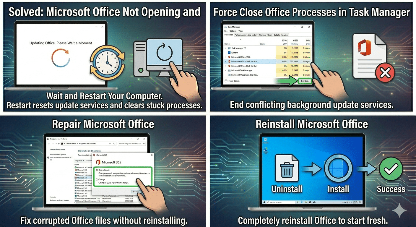 Microsoft Office Not Opening and Stuck on Updating Screen? Here’s the Fix - 2026 5 Gemini Generated Image 63rim363rim363ri