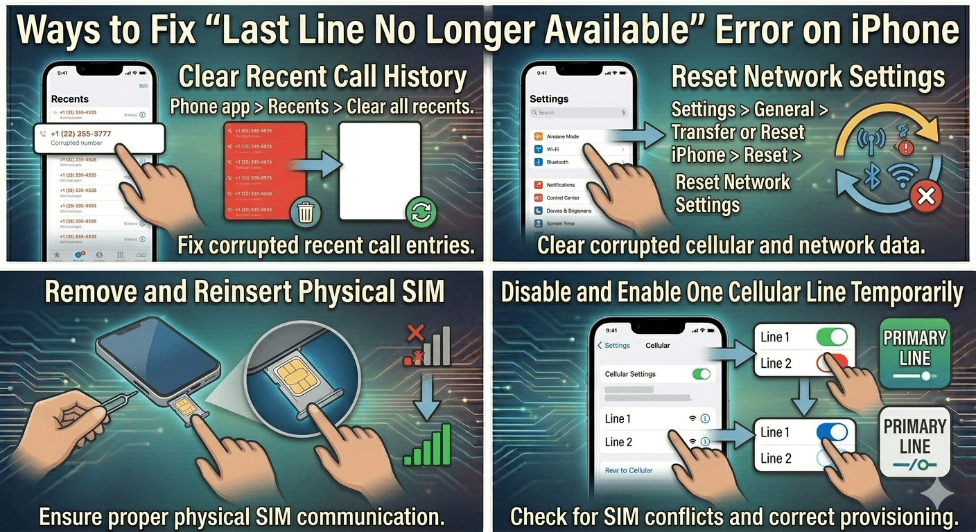 How to Fix the “Last Line No Longer Available” Error on iPhone - 2026 5