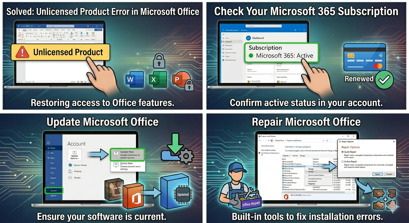 Solved: Unlicensed Product Error in Microsoft Office - 2026 5 Gemini Generated Image e57q2ue57q2ue57q