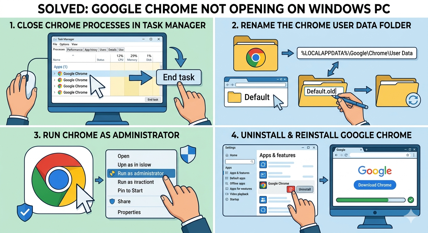 Solved: Google Chrome Not Opening on Windows PC - 2026 5 Gemini Generated Image huni9zhuni9zhuni