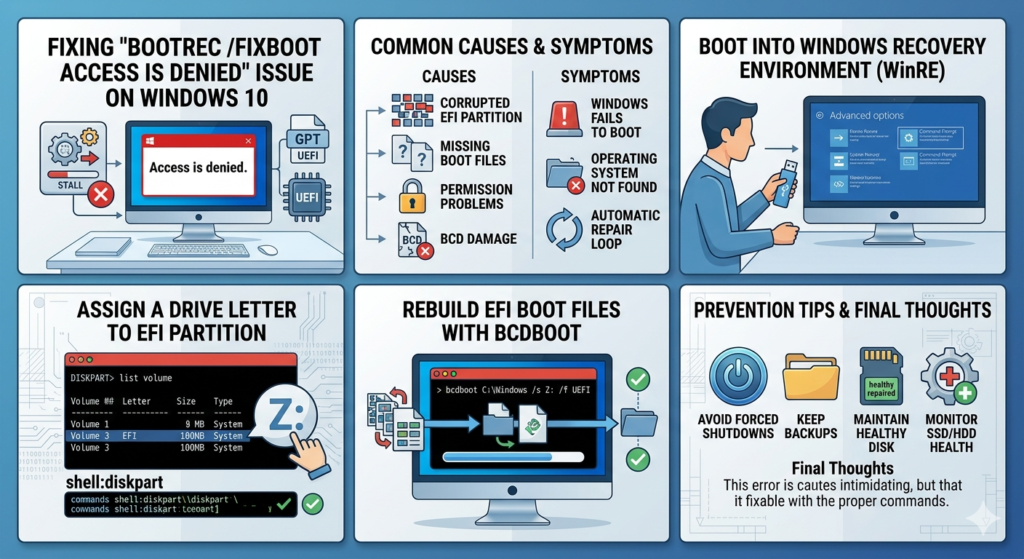 Fixing the “Bootrec /Fixboot Access Is Denied” Issue on Windows 10