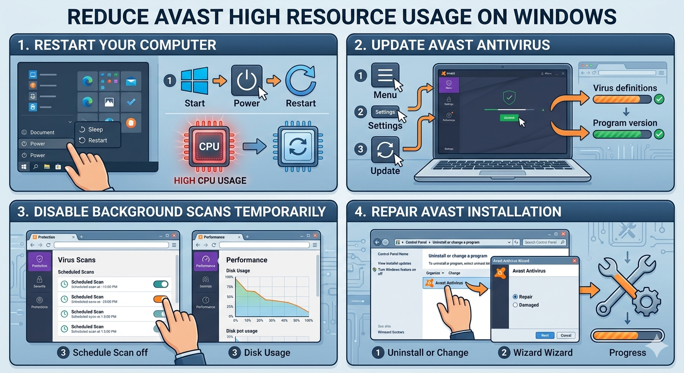 How to Reduce Avast High Resource Usage in Windows 10 and 11 4 Avast High Resource Usage