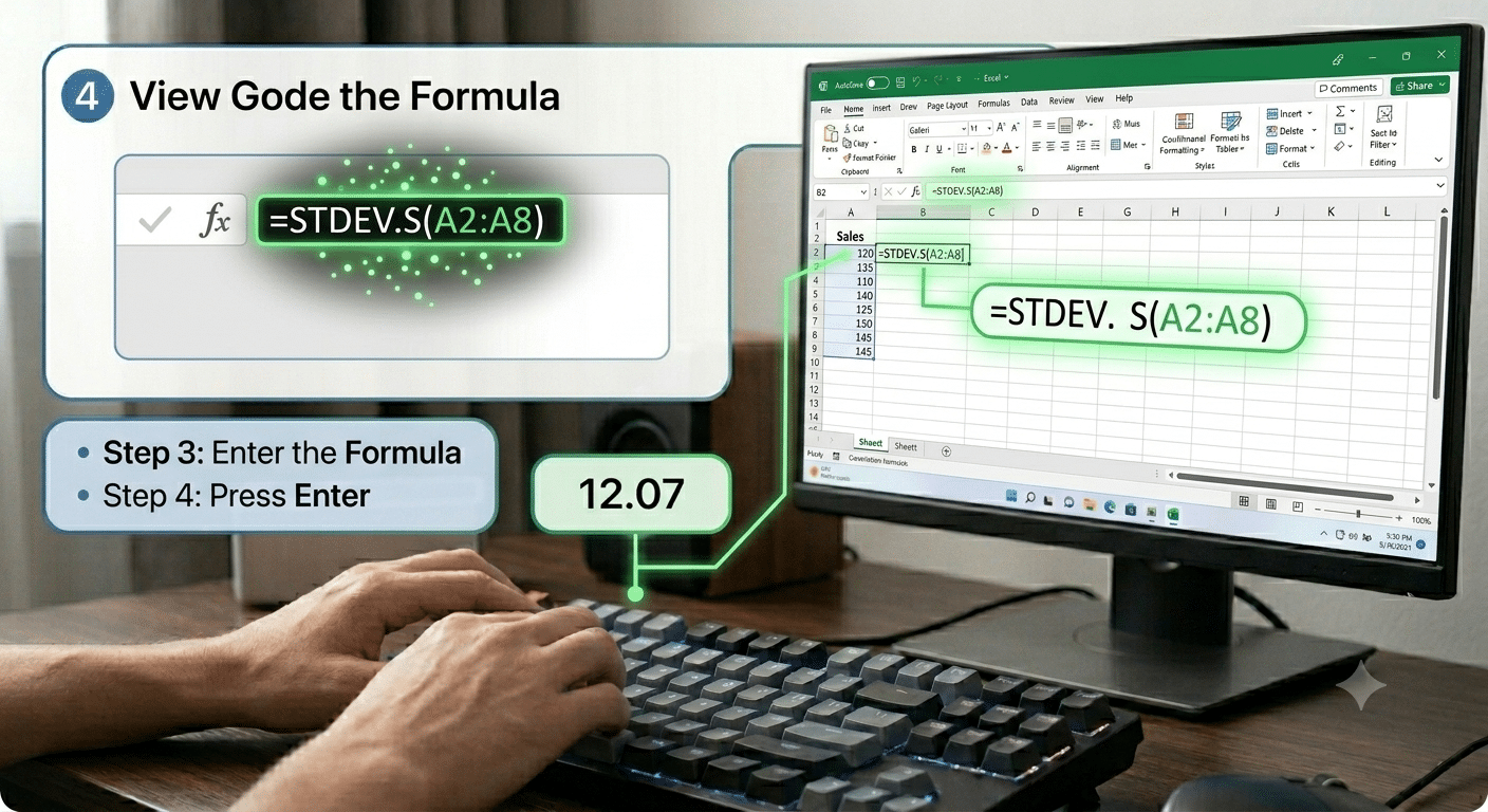 Mastering Standard Deviation in Excel: Methods and Examples - 2026 6 Gemini Generated Image 4y4gev4y4gev4y4g 1