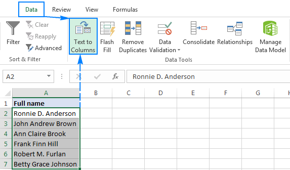 Split First and Last Names in Excel - 2025 7 Split First and Last Names