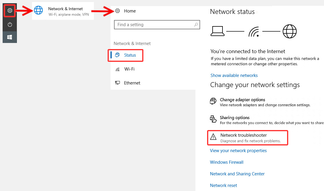 Troubleshooting "No Internet, Secured" Problems in Windows 10 8 No Internet2