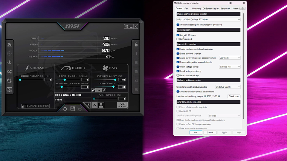 Resolution: MSI Afterburner Failing to Detect GPU on Windows 11/10 23 MSI Afterburner40
