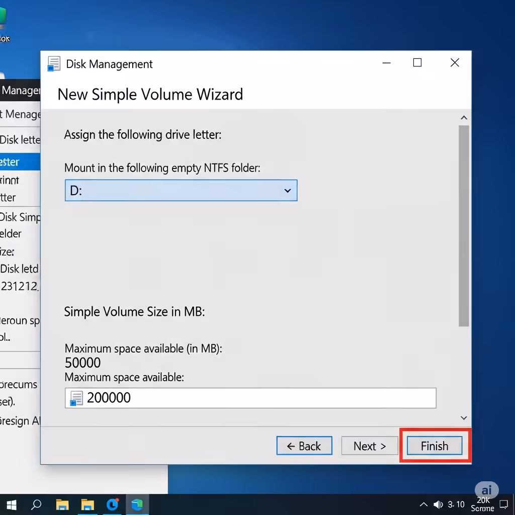 Creating Disk Partitions in Windows 10 15 Creating Disk Partitions4