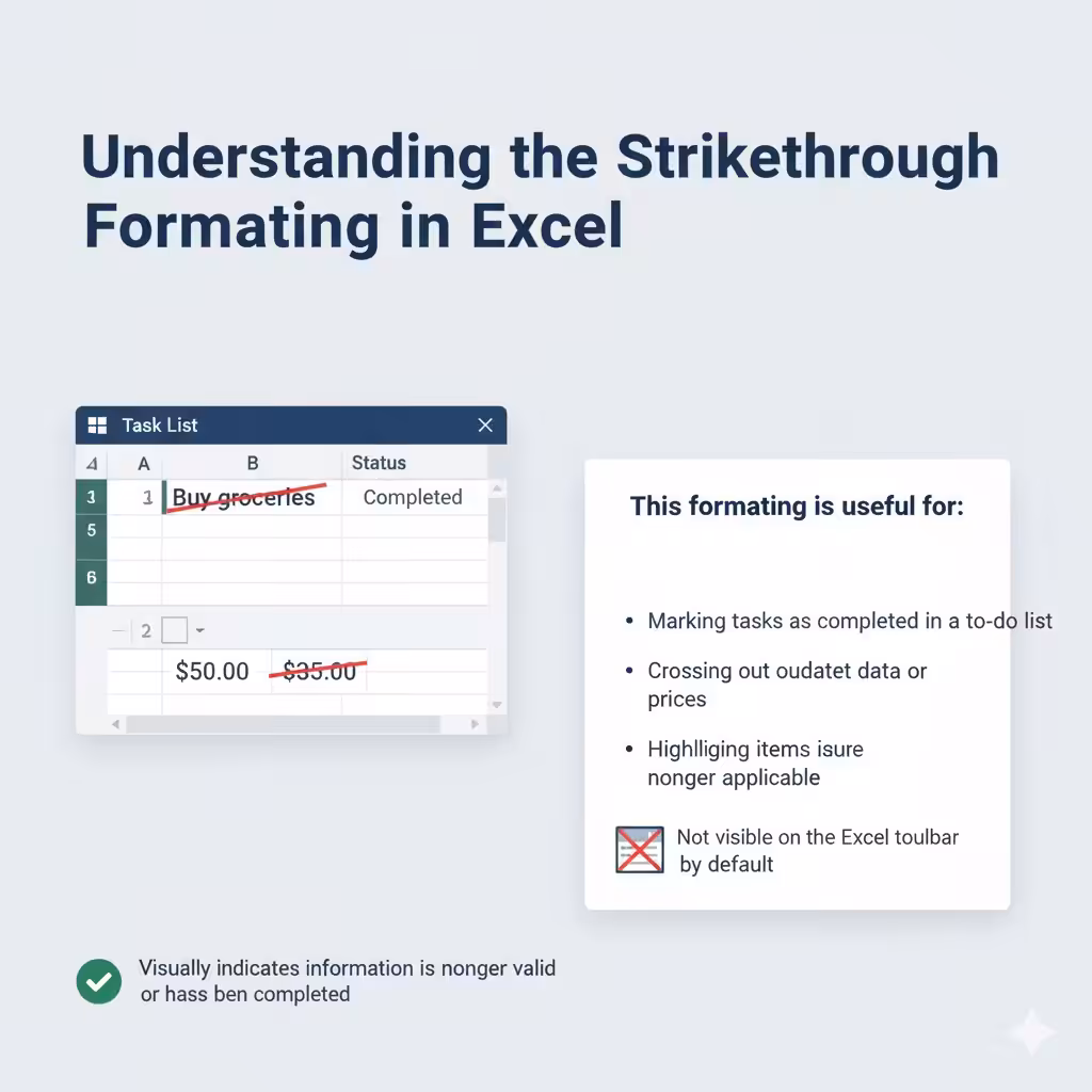 Easy Steps to Add Strikethrough Text Effect in Excel - 2025 4 Add Strikethrough Text Effect