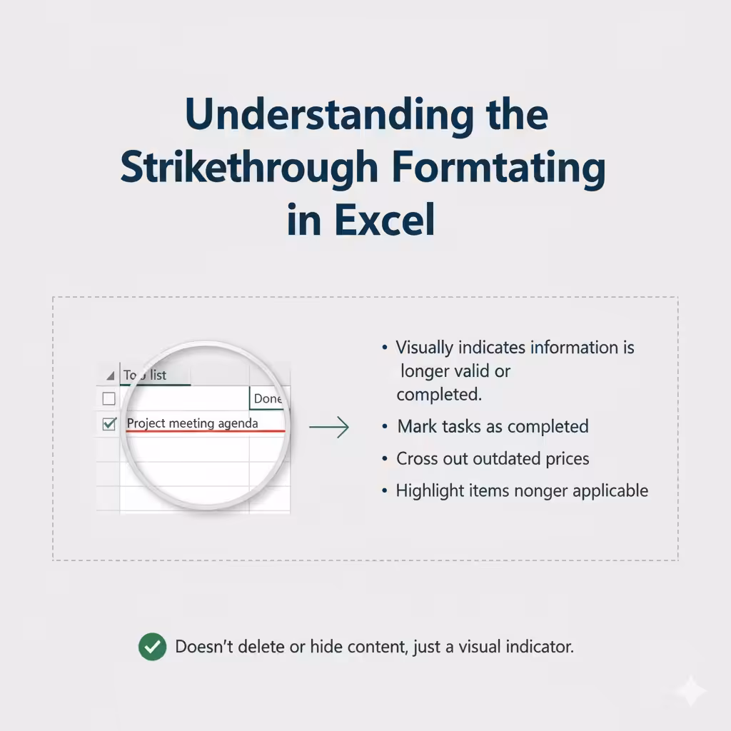 Easy Steps to Add Strikethrough Text Effect in Excel - 2025 5 Add Strikethrough Text Effect2