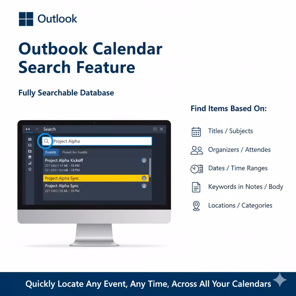 How to Quickly Search for Meetings and Events in Outlook Calendar - 2025 5 Events in Outlook Calendar2