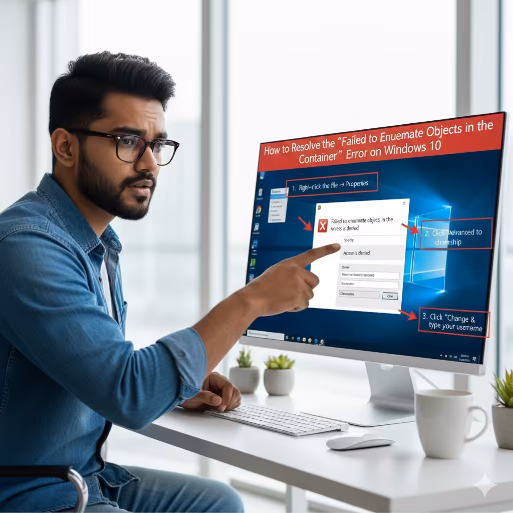 How to Resolve the “Failed to Enumerate Objects in the Container” Error on Windows 10 5 Failed to Enumerate Objects in the Container2