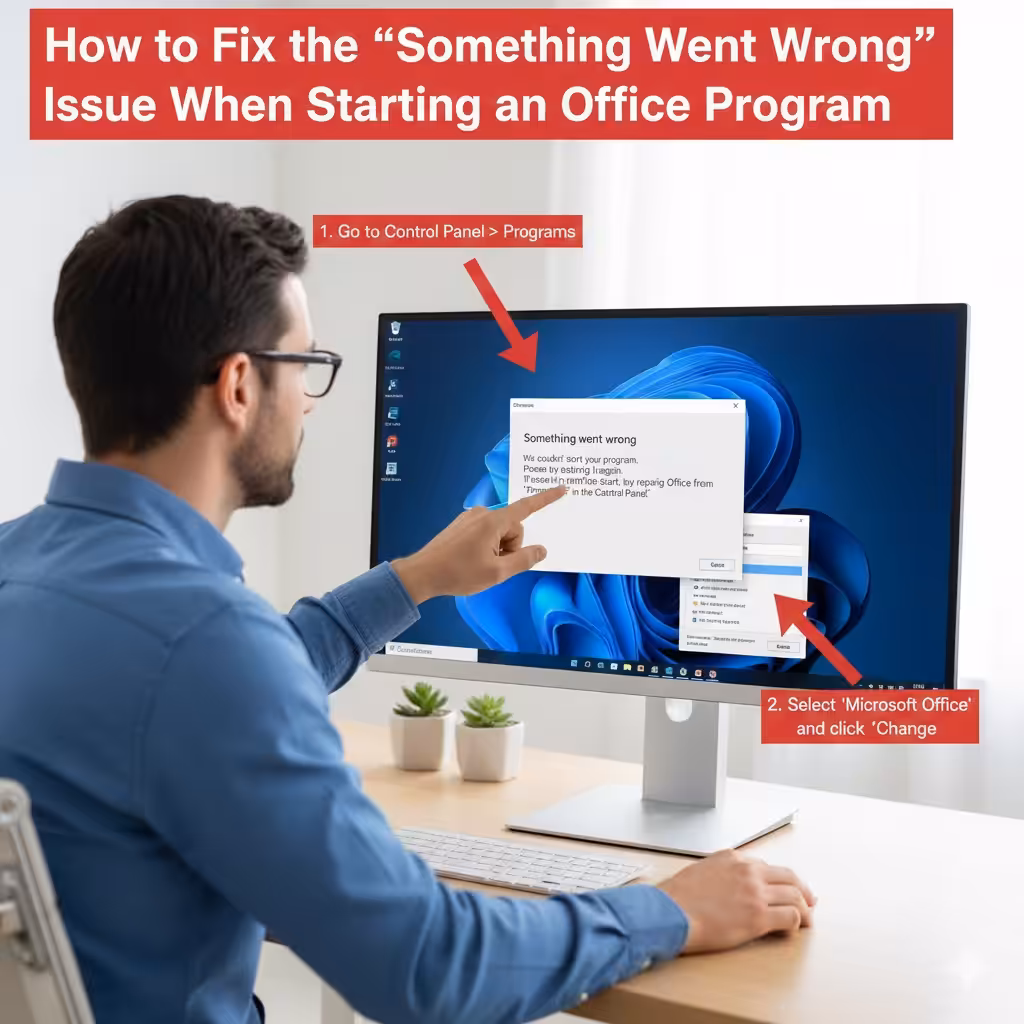 Troubleshooting the “Something Went Wrong” Issue When Starting an Office Program - 2025 5 Something Went Wrong3