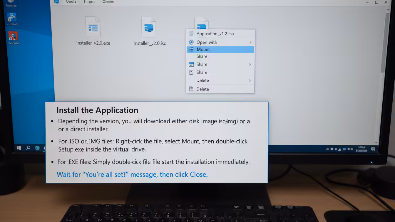 Right click and select Mount