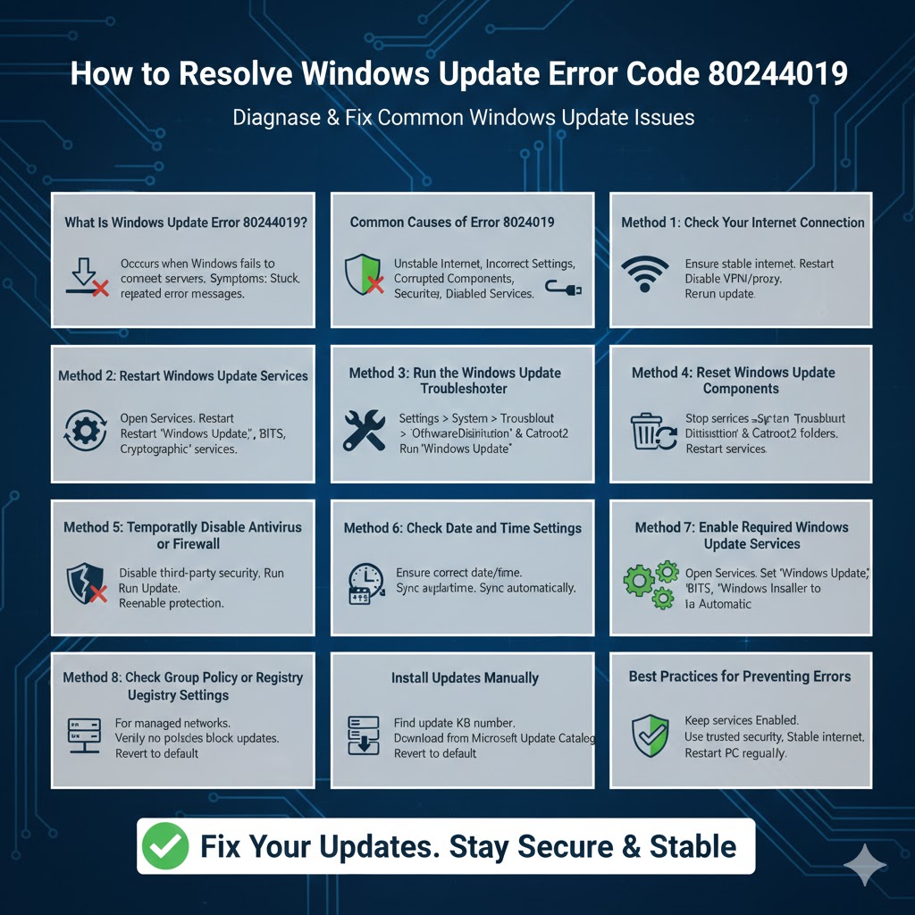 How to Resolve Windows Update Error Code 80244019 - 2026 5 Error Code 802440192