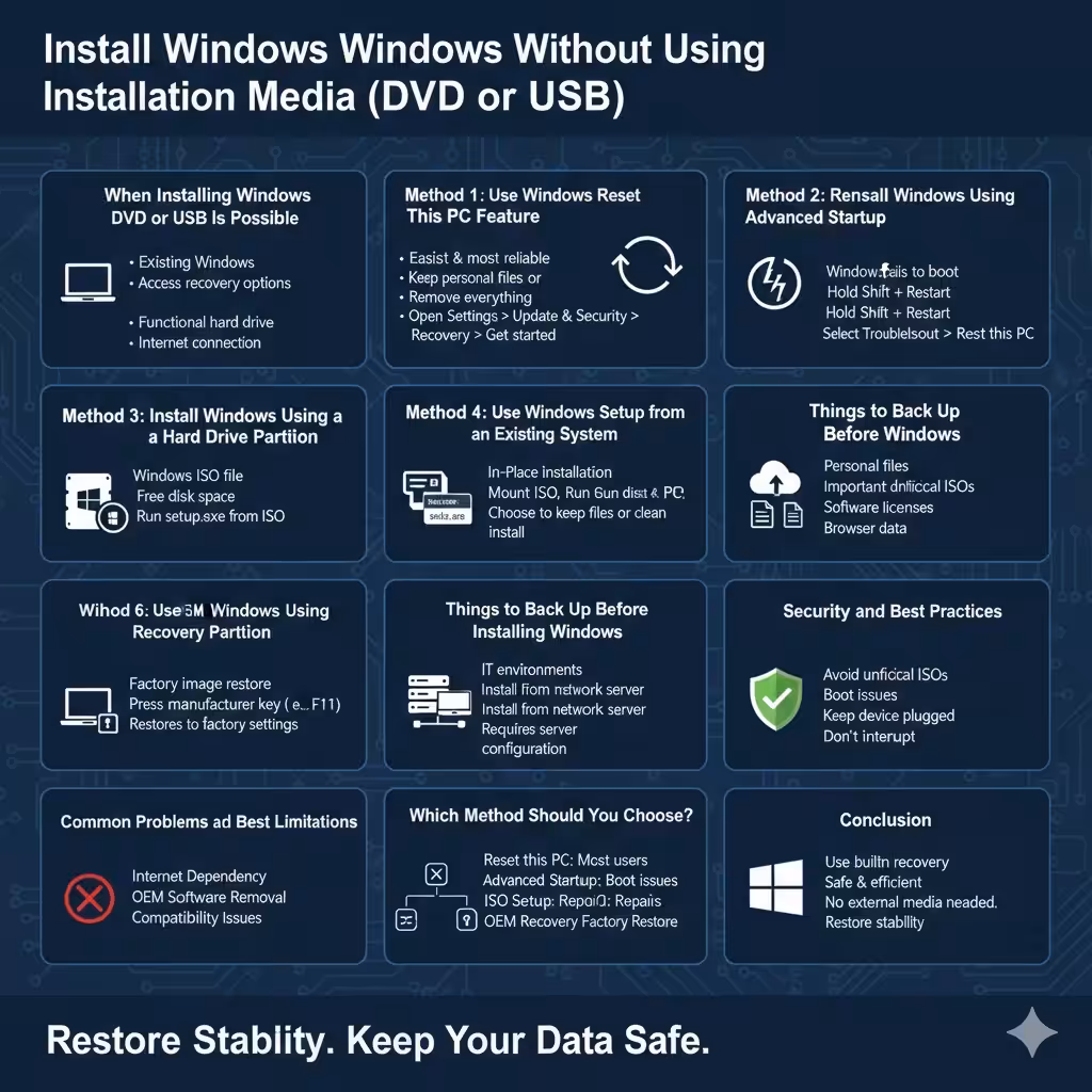 Install Windows Without Using Installation Media (DVD or USB) - 2026 4 Installation Media